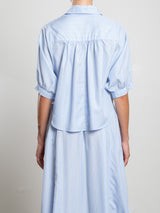 Claude Crop Shirt in Palma Stripe - Sky