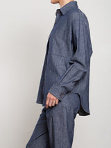 Marvin Shirt in Linen Twill - Night