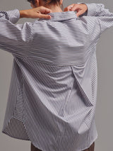 Marvin Shirt in Organic Cotton Stripe - Olive