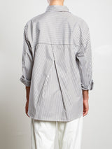 Marvin Shirt in Organic Cotton Stripe - Olive