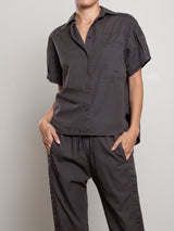 Rowe Shirt in Paperweight Cotton - Vintage Black