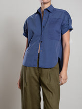 Rowe Shirt in Paperweight Cotton - Blueberry