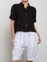 Teddy Shirt in Heritage Linen - Black