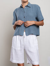 Teddy Shirt in Heritage Linen - Sea