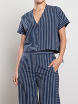 Sia Shirt in Raised Stripe - Ink