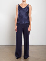 Hepburn Pant in Brushed Pinstripe - Navy