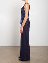 Hepburn Pant in Brushed Pinstripe - Navy