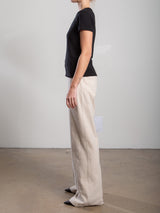 Hepburn Pant in Brushed Pinstripe - Oat