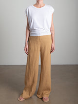 Hepburn Pant in French Linen - Wheat *Final Sale*