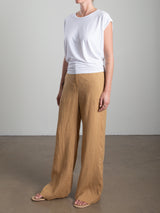 Hepburn Pant in French Linen - Wheat *Final Sale*