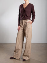 Hepburn Pant in Faux Leather - Biscotti