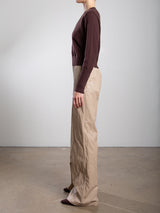 Hepburn Pant in Faux Leather - Biscotti