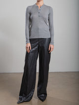 Hepburn Pant in Faux Leather - Black