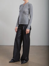 Hepburn Pant in Faux Leather - Black