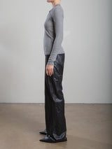 Hepburn Pant in Faux Leather - Black