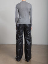 Hepburn Pant in Faux Leather - Black