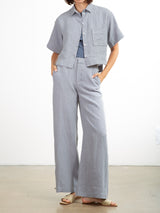 Hepburn Pant in Linen - Slate