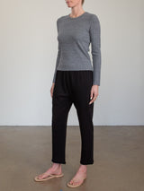 Erika Drop Pant in French Terry - Black