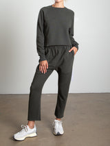 Erika Drop Pant in French Terry - Hunter
