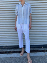 Erika Drop Pant in Linen - White