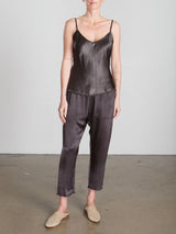 Erika Drop Pant in Vintage Satin - Espresso