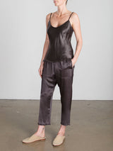 Erika Drop Pant in Vintage Satin - Espresso