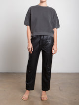 Claire Pant in Faux Leather - Black