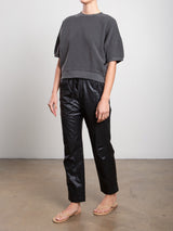 Claire Pant in Faux Leather - Black