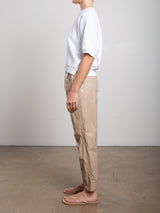 Claire Pant in Faux Leather - Biscotti