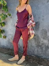 Ainsley Pant in Vintage Satin - Fig *Final Sale*