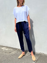 Harlyn Slim Crop Pant in Vintage Satin - Night *Final Sale*