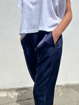 Harlyn Slim Crop Pant in Vintage Satin - Night *Final Sale*