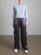 Mason Cargo Pant in Vintage Satin - Graphite