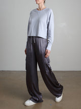 Mason Cargo Pant in Vintage Satin - Graphite *Final Sale*