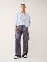 Mason Cargo Pant in Vintage Satin - Graphite