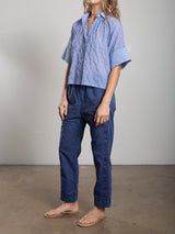 Andy Pant in Paperweight Cotton - Blueberry