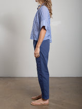 Andy Pant in Paperweight Cotton - Blueberry