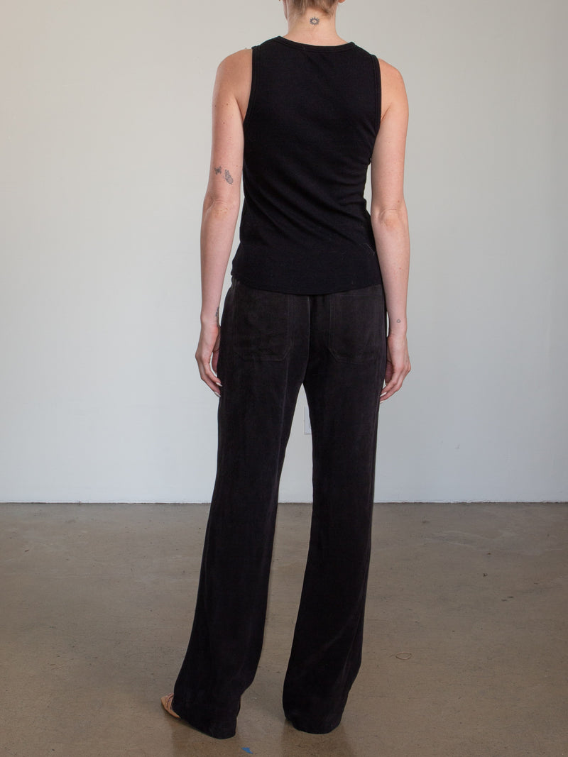 Sloane Mid-Rise Pant in Cupro - Black