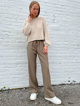 Sloane Mid-Rise Pant in Drapey Poplin - Green *Final Sale*