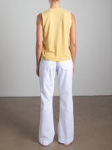 Sloane Mid-Rise Pant in Paperweight Cotton - White
