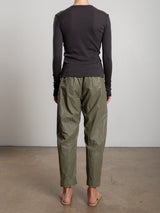 Torrance Pant in Faux Leather - Army