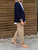 Torrance Pant in Faux Leather - Biscotti