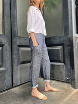 Torrance Pant in Indigo Linen - Indigo