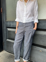 Torrance Pant in Indigo Linen - Indigo