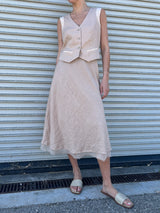 Marysia Skirt in French Linen - Nude