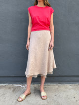 Marysia Skirt in French Linen - Nude