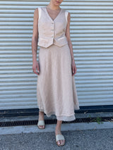 Marysia Skirt in French Linen - Nude