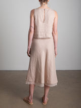 Marysia Skirt in French Linen - Nude