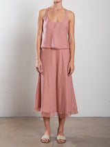 Marysia Skirt in French Linen - Rosette