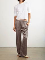 Taryn Pant in Vintage Satin - Truffle